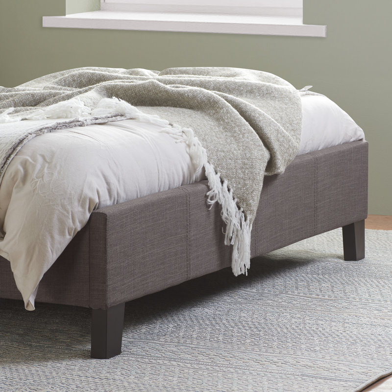 Beckey Upholstered Bed Frame, Small Double (4'), Grey