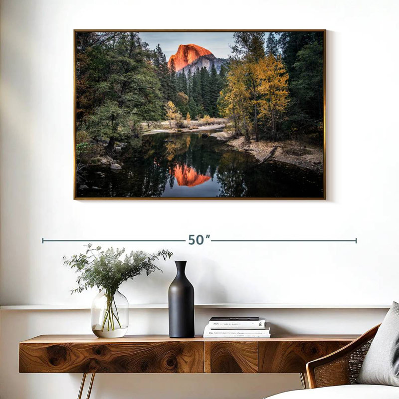 Yosemite Glassy Creek, Cadre flottant doré, 40 po x 27 po