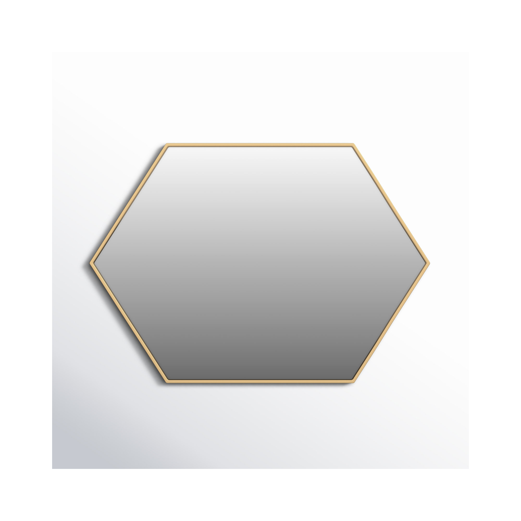Sabine Metal Hexagon Wall Mirror, 34" x 24", Brass