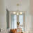 3 - Light Modern Linear Glass Globe  Chandelier