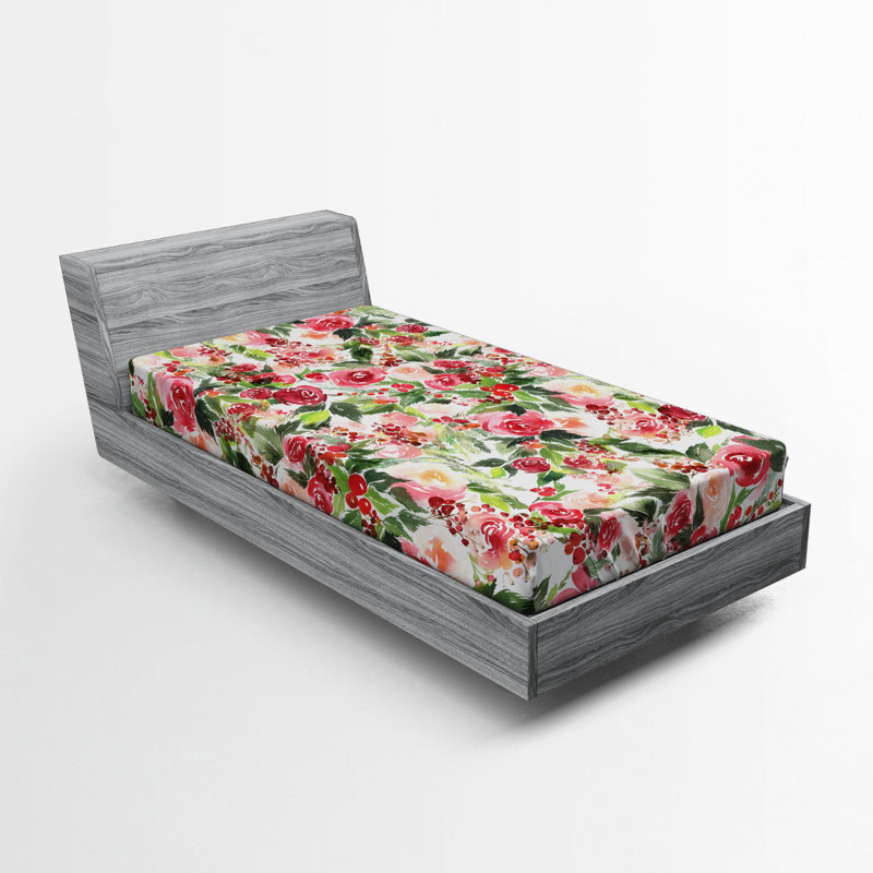 Microfiber Floral Fitted Sheet, Twin XL Fitted Sheet