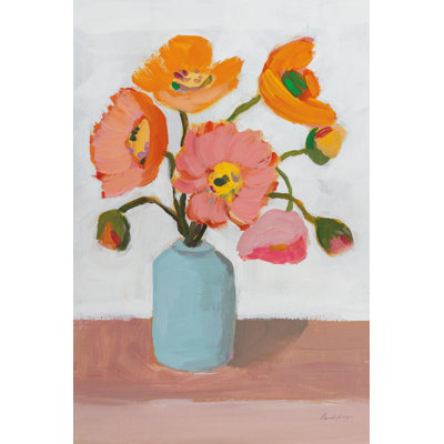 Sorbet Poppies II by Pamela Munger - Wrapped Canvas Painting