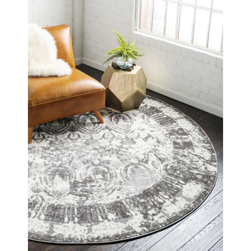 Walmoor Ikat Indoor Rug, Round 4'1"