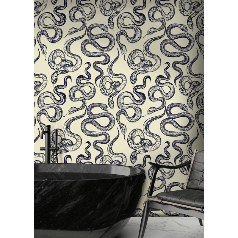 Papier peint Snake, Crème, crème
