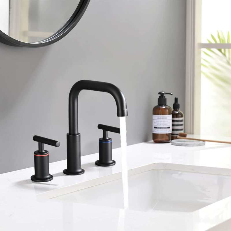 2-Handle Brass Bathroom Sink Faucet with Swivel Spout