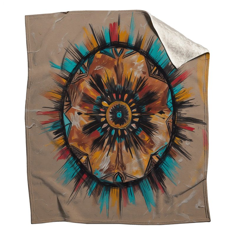 Abstract Sunburst Pattern Blankets, 50in W x 60in H