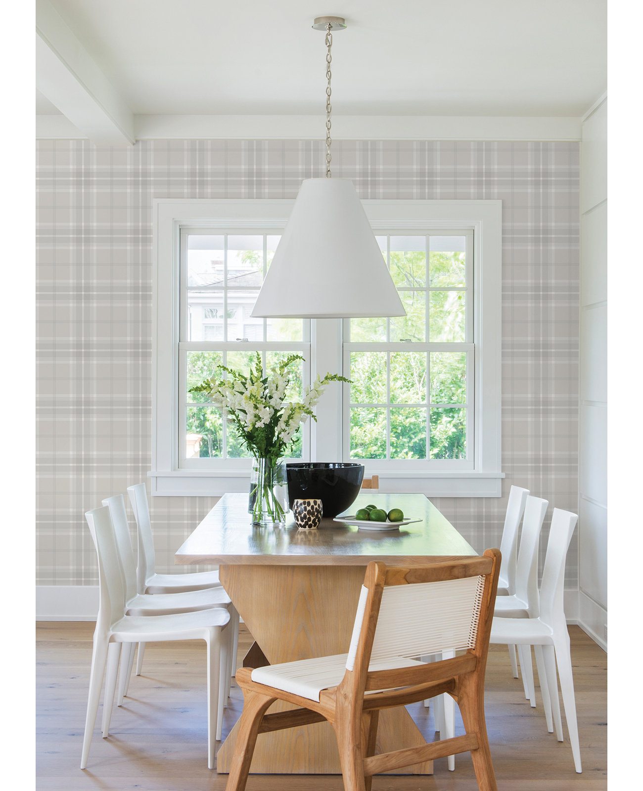 Plaid Wallpaper, Off-White