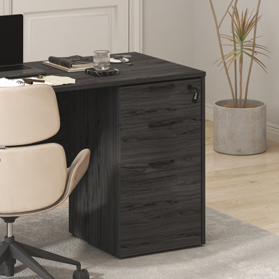 Classeur à 3 tiroirs avec verrou pour bureau à domicile Furinno ROGER, gris bord de mer
