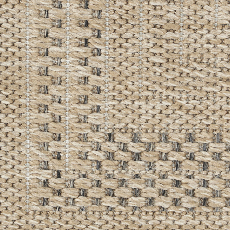 Tapis intérieur / extérieur géométrique Cascio, Gris taupe, Rond 8 pi