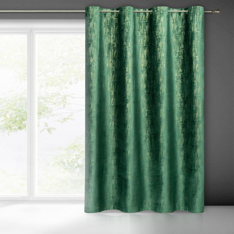 Marsala Blackout Single Curtain, Dark Green
