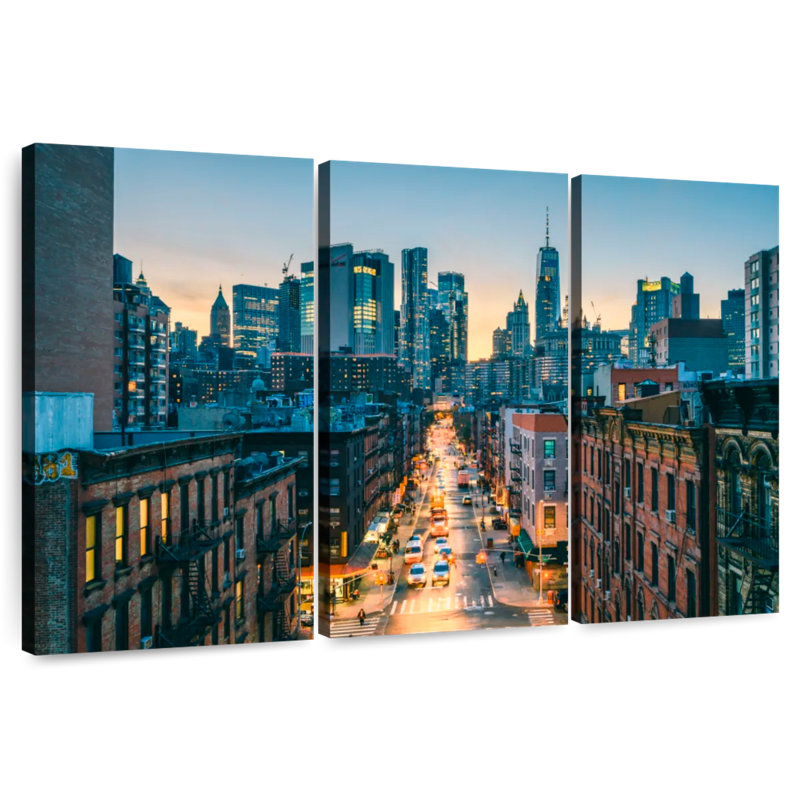 Sireci Lower Manhattan Twilight Rush, 28" H x 45" W