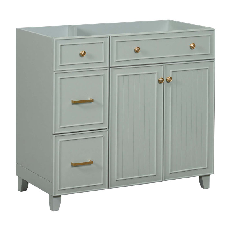 Meuble-lavabo vert 36 po, lavabo non inclus