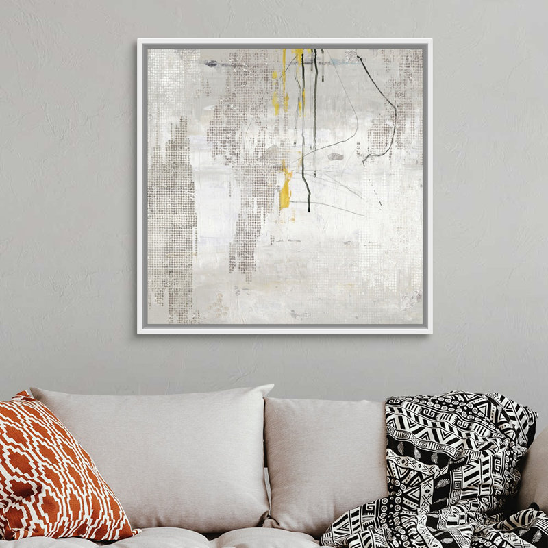 Reproduction d’art sur toile, "trickle I" par PI studio, Toile blanche encadrée, H 38 po x l 38 po x P 1,75 po