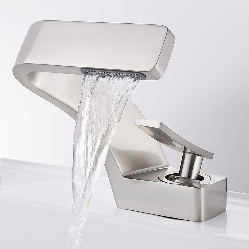 Robinet de salle de bain à un trou, Nickel brossé