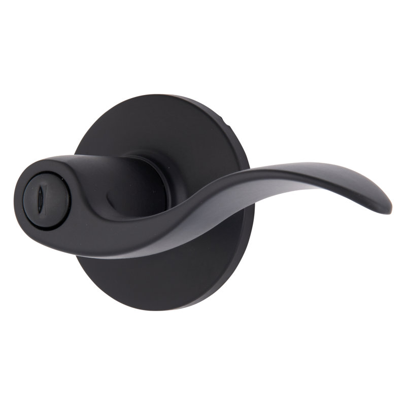 Brinks Raleigh Transitional Privacy Wave Lever, Matte Black
