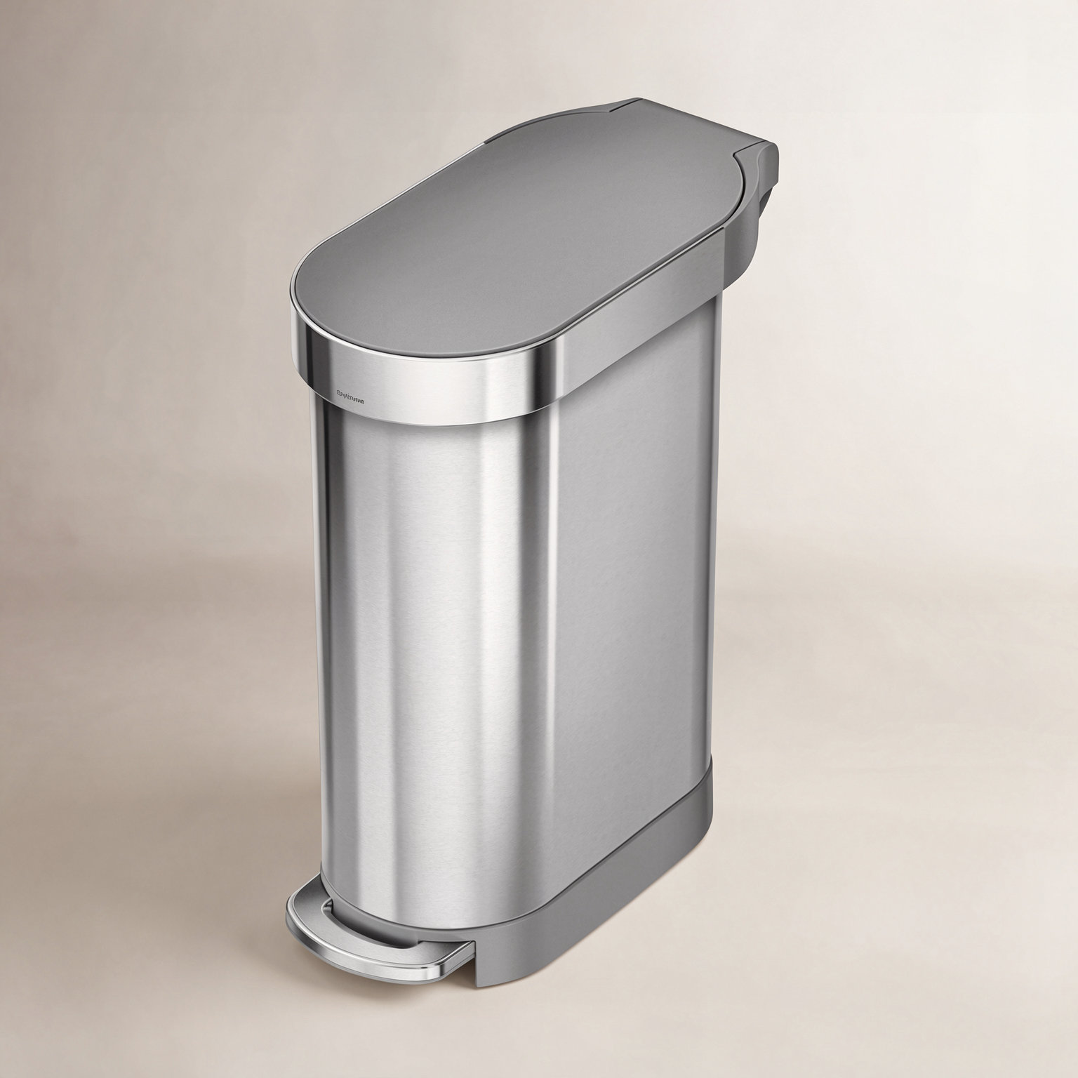 simplehuman 12gal Slim Step-On Trash Can
