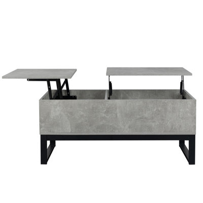 Farmhouse Lift-Top Coffee Table with Hidden Storage,41.4” Rustic Modern Design,Multifunctional Pop-Up Table for Living Room, Office & Dining Use -  Ebern Designs, 99FA20416ABB49D0BC2456632A4674AA