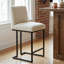 Tabourets de bar 25 po à hauteur de comptoir rembourrés avec sièges en tissu texturé et base en métal noir-1622558680