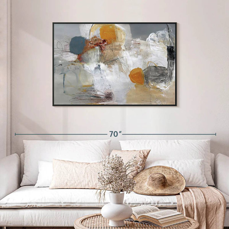 Décollage, Cadre flottant noir, 43 po x 29 po
