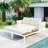 55" Wide Metal Double Outdoor Chaise Lounge With Cushions-199413943-199413898