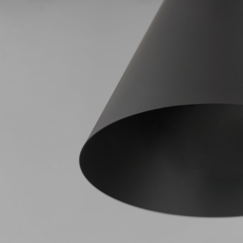 Assie 1 - Light Matte Black Cone Pendant, Black