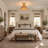 Cavello 1-Light Dimmable Woven Rattan Cone Flush Mount Ceiling Light