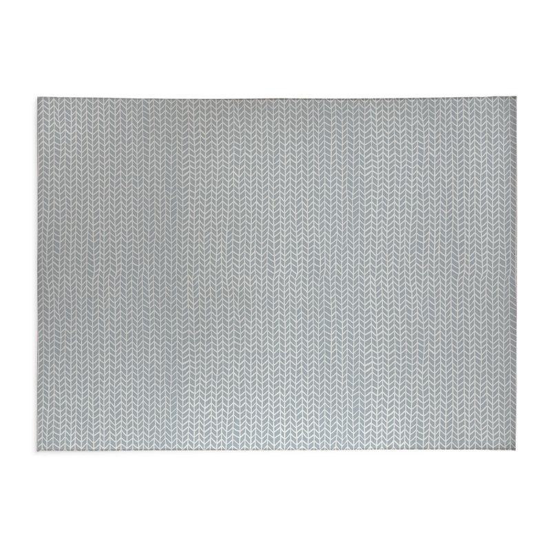 Tapis de bureau léger à chevrons, L 7 pi x L 5 pi, Bleu ardoise