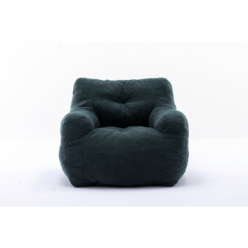 Modern Bedroom Bean Bag Chair In With Comfortable Foam And Fabric Soft Filling Alluring, Dark Blue Fabric