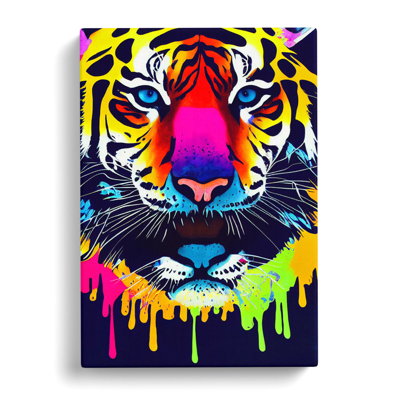 XC1022-4687X Tiger Paint Splash No.5 Abstract - Wrapped Canvas Print, 76cm H x 50cm W x 3cm D