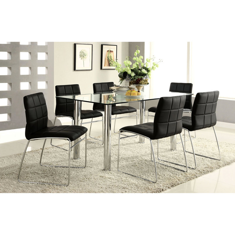 2 pièces de chaises de salle à manger noires avec pieds, moderne pour maison contemporaine 2 pièces
