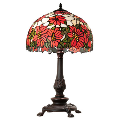 26" High Poinsettia Table Lamp