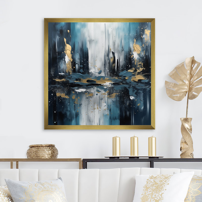 Bondon sur toile, H 24 po x l 24 po x P 1 po, Encadrement doré