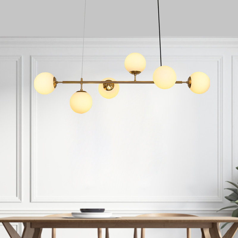 Balarama 6 - Light Sputnik Modern Linear Chandelier, White