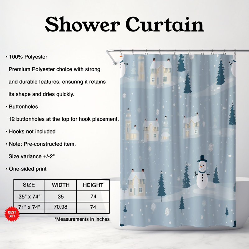 Rideau de douche Blue Fest - Premium, H 74 po x l 71 po