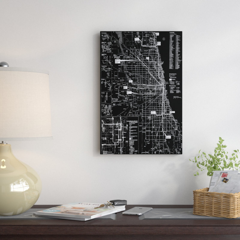 « modern art-chicago transit negative », impression, Toile, H 12 po x l 8 po x P 0,75 po