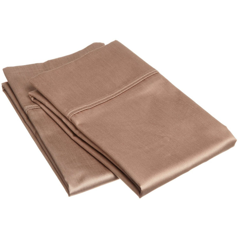 Certified Egyptian Cotton Pillowcase Set - 300 Thread Count Solid Color, King, Taupe