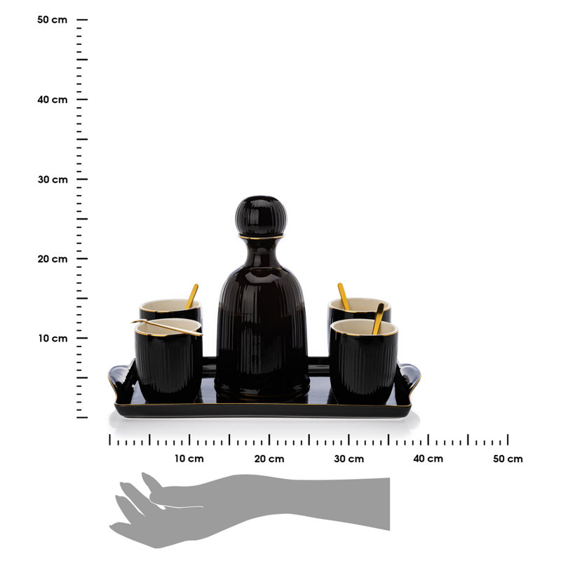 Breesha 6 Piece Coffee Set, Black