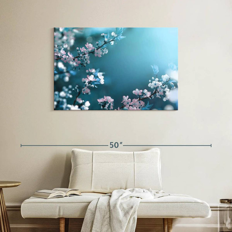 Harnek délicates fleurs printanières, H 26 po x l 39 po