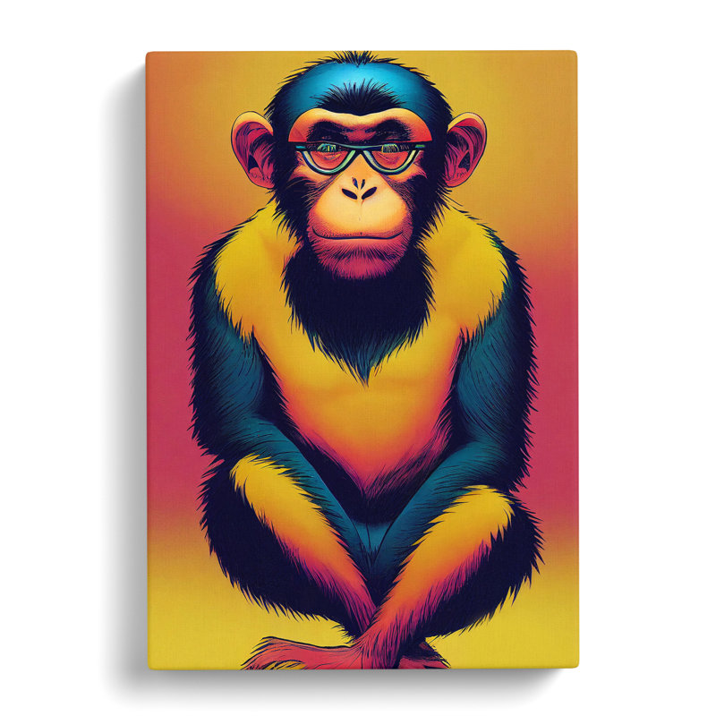Marvellous Monkey - Wrapped Canvas, 76cm H x 50cm W x 3cm D