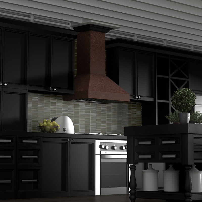 30" 400 CFM Convertible Wall Mount Range Hood, Oil Rubbed Bronze, 48" W