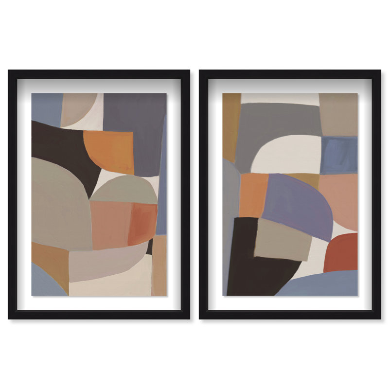Muted Prelude Set Set by Oliver Gal, 33"H x 23"W, Black Shadowbox