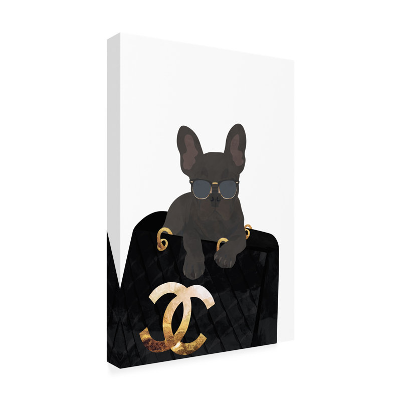 Frenchie dans le sac, H 32 po x l 22 po x P 2 po