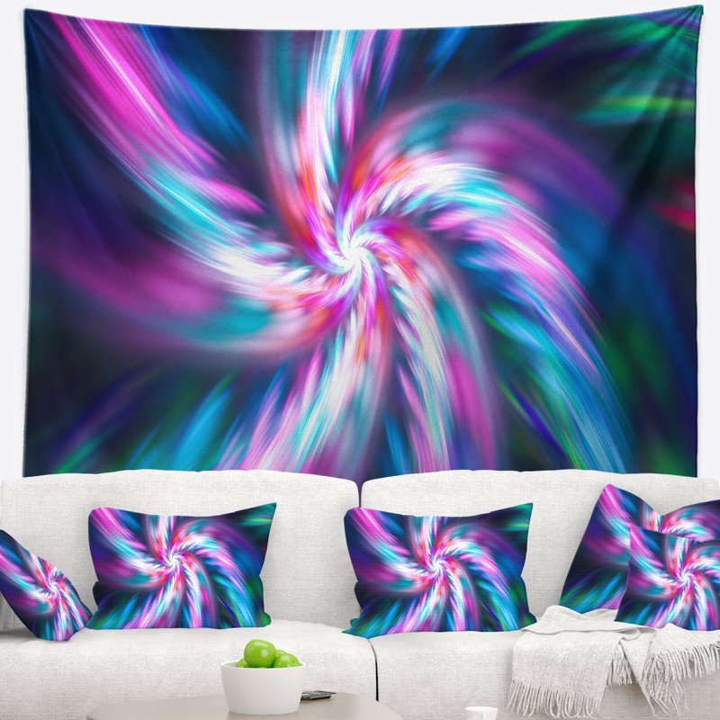 Tapisserie florale multicolore, H 68 po x l 80 po