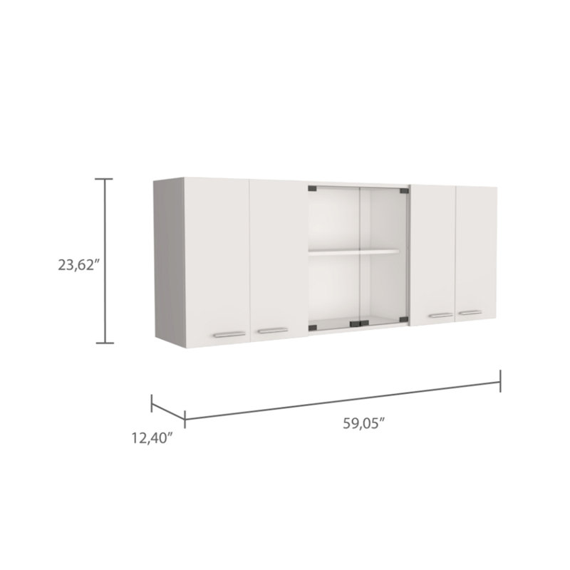 Ensemble de cuisine, îlot de cuisine et armoire murale 2 pièces blanc et chêne clair