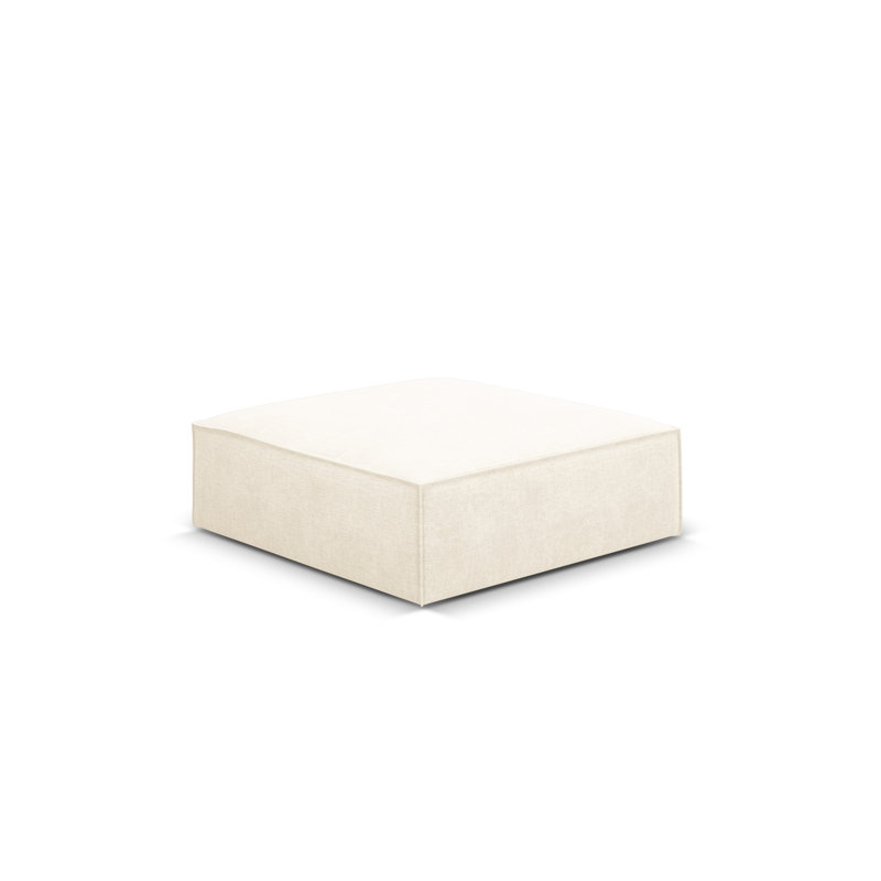 Lidea 100cm Wide Rectangle Solid Colour Footstool Ottoman, Light Beige