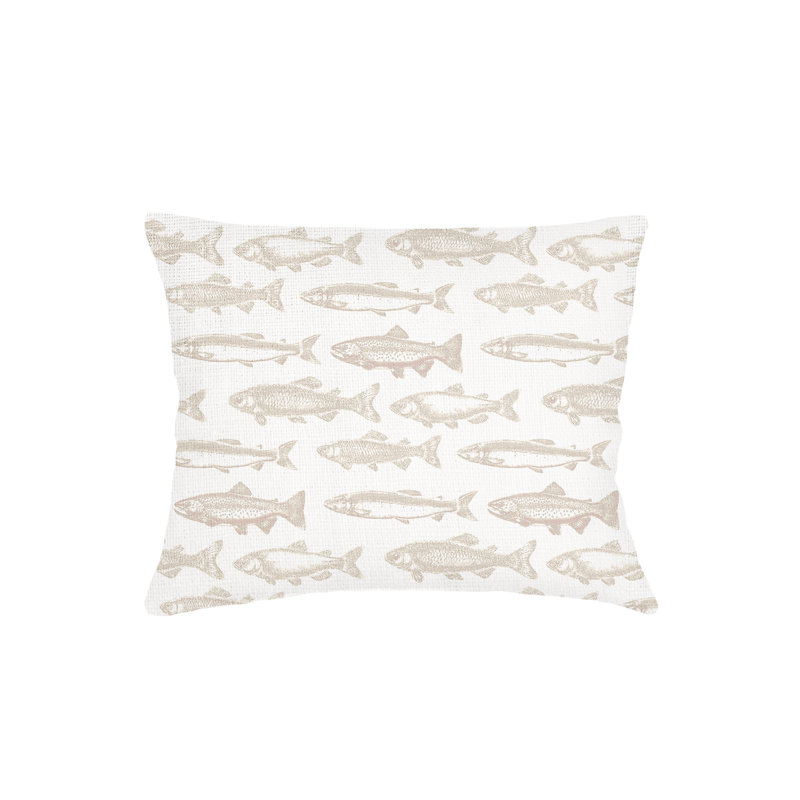 Printed Pillows Linen Pillow Cover, Beige, Rectangle 28" H x 36" W, Polyester