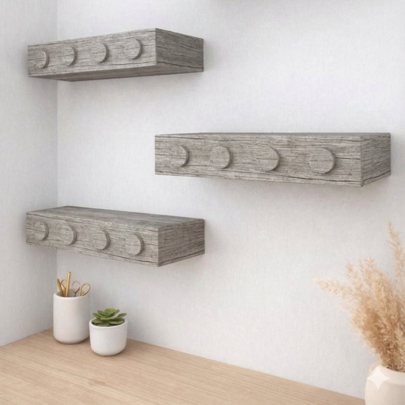 Ensemble de 3 tablettes murales pour enfants, Argent