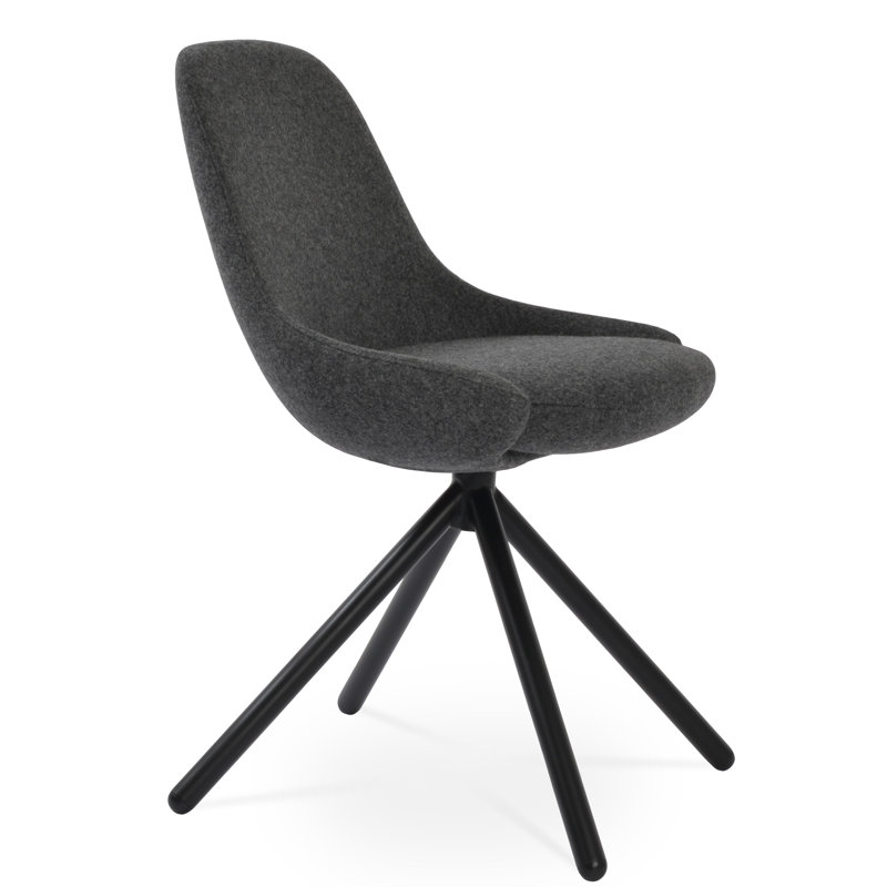 Chaise d'appoint pivotante Gazel, Gris clair, Noir