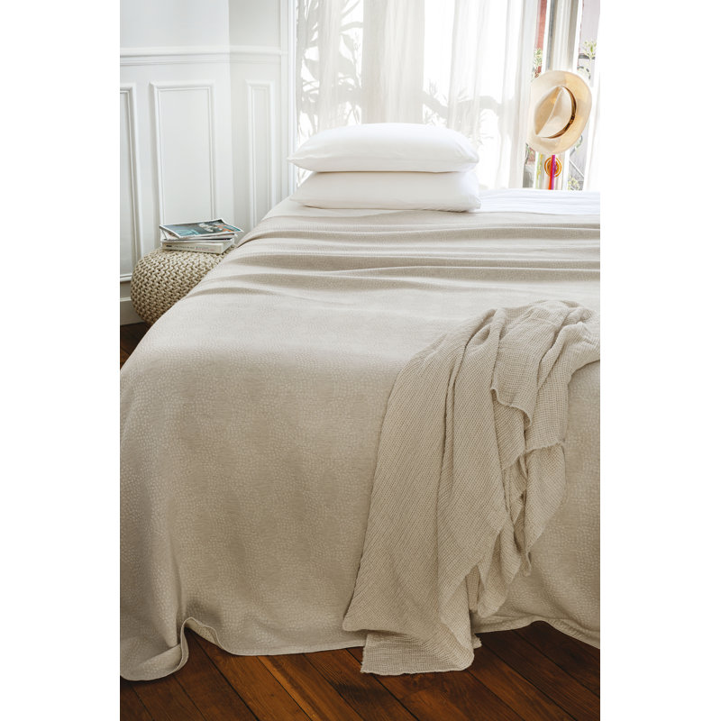 Windley Solid Colour Bedspread, 250 x 270 cm, Pebble