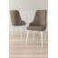 Ensemble de chaises modernes 6 pièces, blanc et cappuccino, 18,1 po x 37,4 po x 16,5 po | Structure 100% métal, pieds en bois, tissu Babyface | Confortable dossier 22 en mousse et siège en mousse 28 po | Parfait pour la salle à manger et les espaces contemporains-1350030195-1350030194-1350030205
